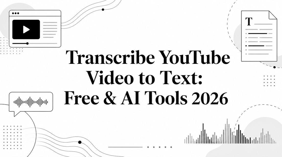 Transcribe YouTube Video to Text: Free & AI Tools 2026